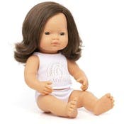15" Baby Girl Dolls - Brunette, Brown Eyes