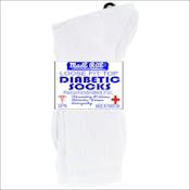 Men's Diabetic Socks, Size 10-13, White