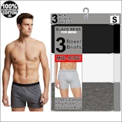 Men's Knit Boxer Briefs - Assorted, Small, 3 Pack