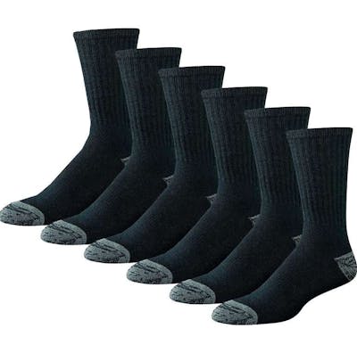 Men's Crew Socks, Sizes 10-13, Black