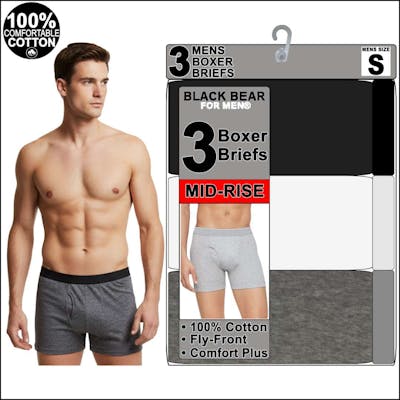 Men's Knit Boxer Briefs - Assorted, Small, 3 Pack