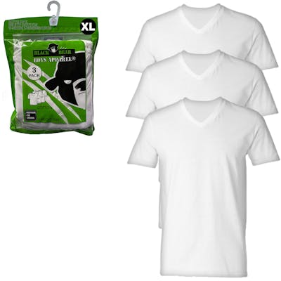 Boys' Cotton Undershirts - White, XL, 3 Pack