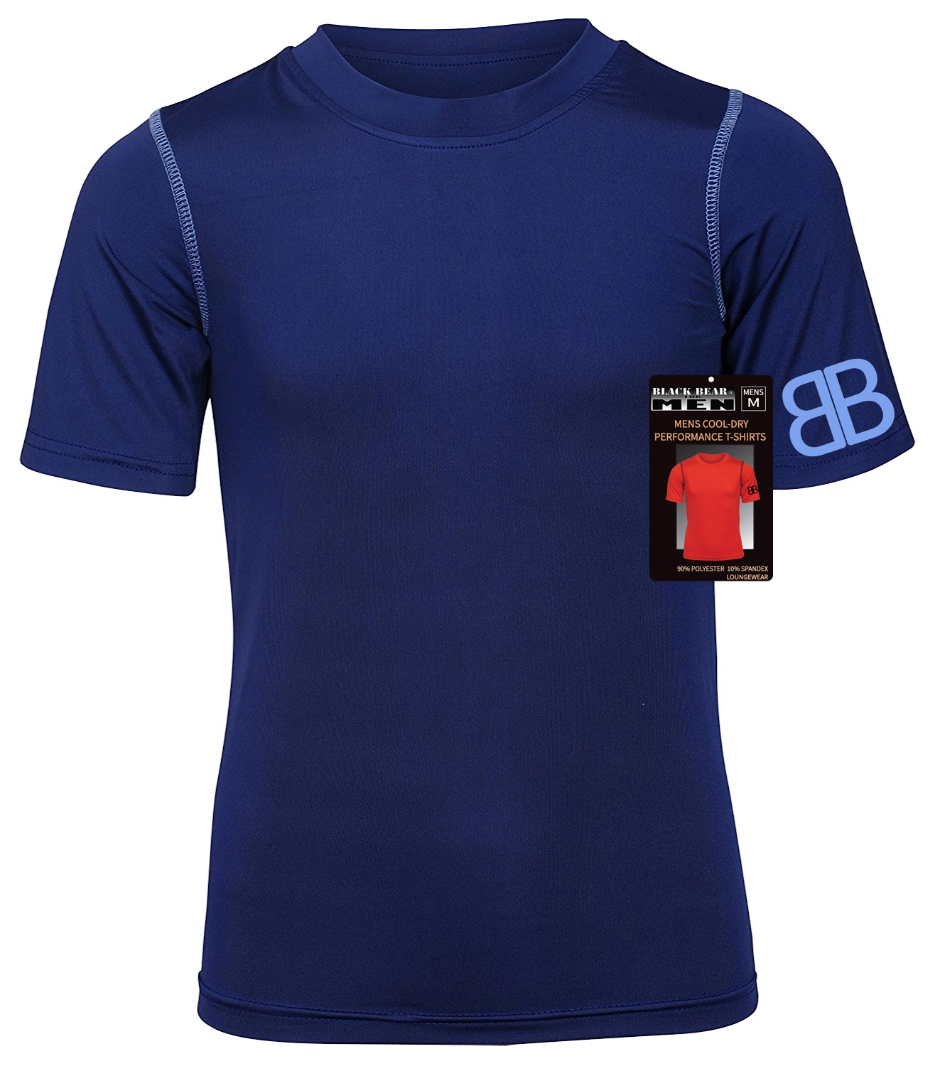 Men's Performance Crew Neck Lounge Shirts Royal Blue/Light Blue