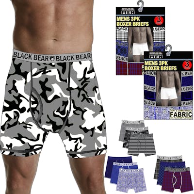 Men's Knit Boxer Briefs - Assorted Print, Small, 3 Pack