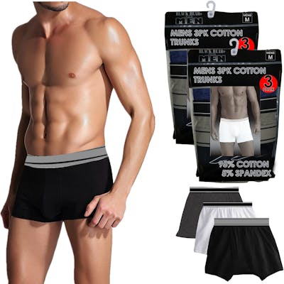 Men's Trunks - 2X, Solid Colors, 3 Pack