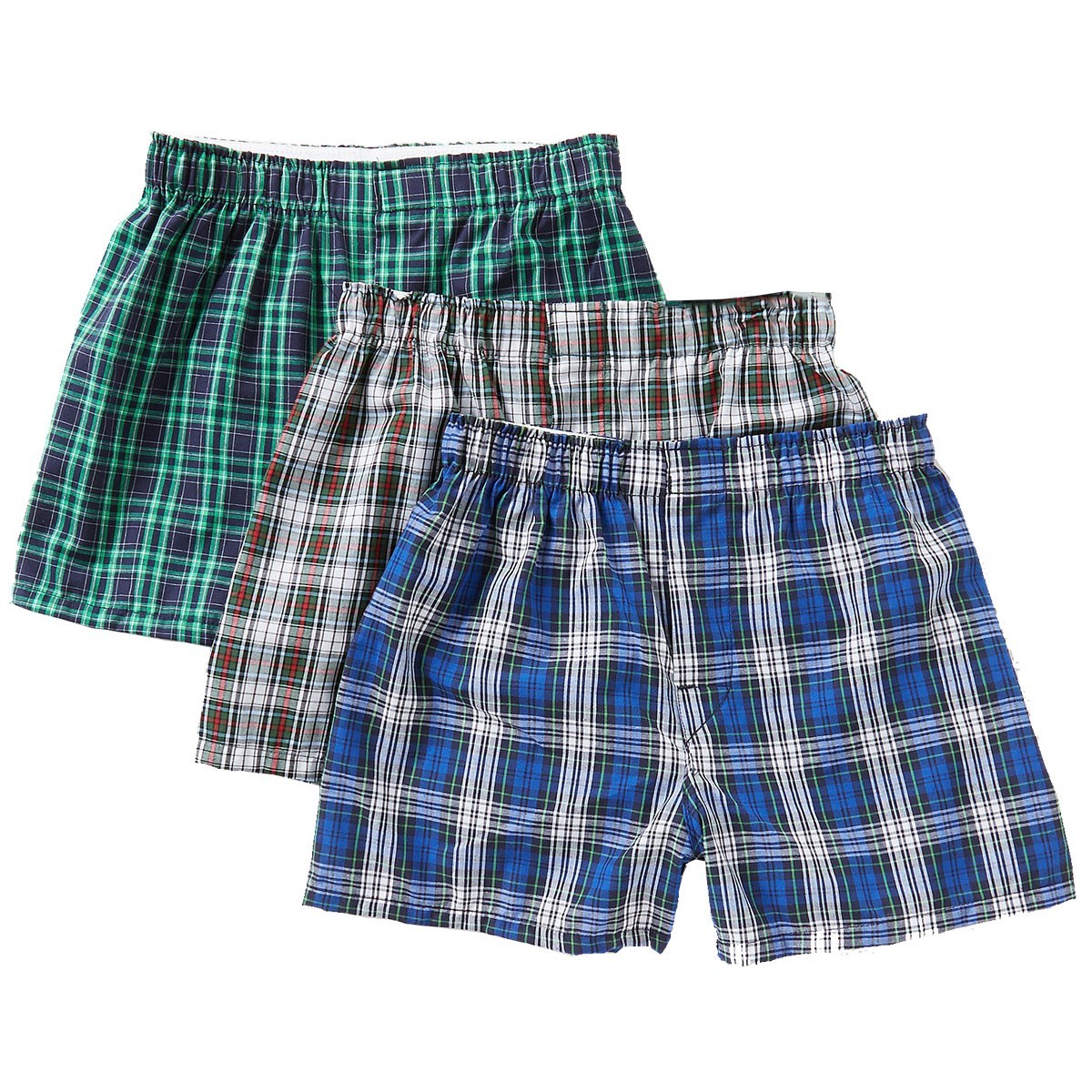 Bulk Men's Plaid Boxer Shorts - 2X, Plaid, 3 Pk | Wholesale Boxers