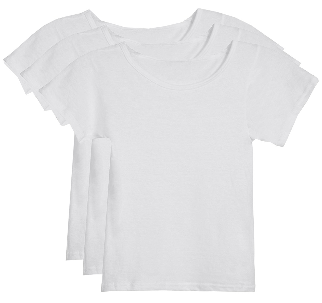 Toddler Girls' Crewneck Undershirts White, 2T/3T, 3 Pack