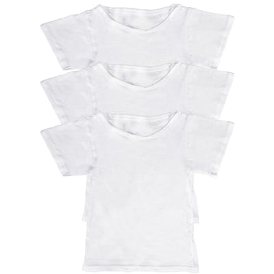 Girls' Cotton Undershirts - White, Medium, 3 Pack