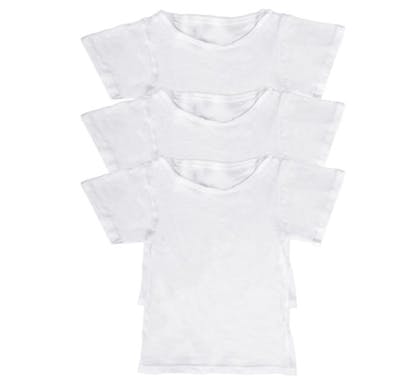 Toddler Girls' Undershirts - White, 4T, 3 Pack