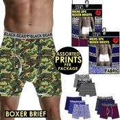 Men's Knit Boxer Briefs - Assorted Print, XL, 3 Pack