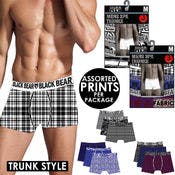 Men's Trunks - XL, Assorted Designs & Solids, 3 Pack