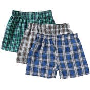 Men's Woven Boxer Shorts - Small, Plaid, 3 Pack