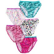 Girls' Cotton Panties - Printed, Size 14, 5 Pack