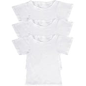 Girls' Cotton Undershirts - White, Large, 3 Pack
