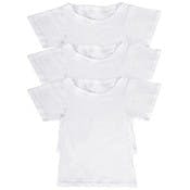 Toddler Girls' Undershirts - White, 4T, 3 Pack
