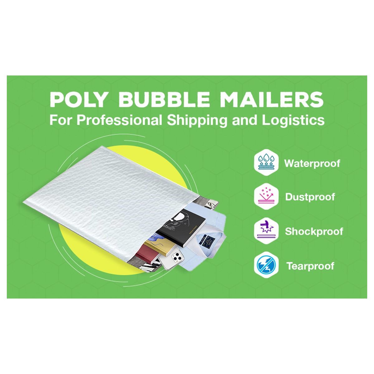 Wholesale Poly Bubble Mailer 4" x 8" 100 Pack DollarDays
