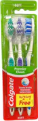 Colgate Premier Clean Toothbrush, 3 Pack - Soft
