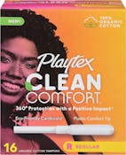 Playtex Clean Comfort Tampons, Regular - 16 Count