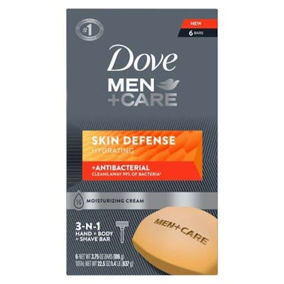 Dove Men+Care Bar Skin Defense, Antibacterial - 3.75 oz