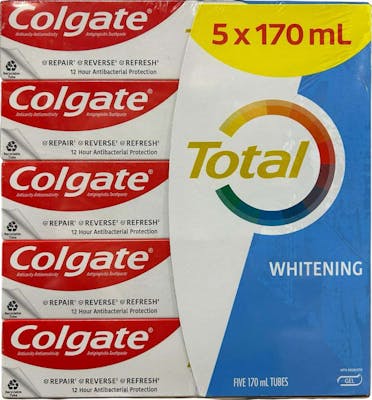 Colgate Whitening Gel Toothpaste, 5 Pack - 6 oz Each