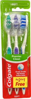 Colgate Premier Clean Toothbrush, 3 Pack - Soft