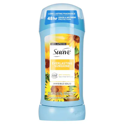 Suave Invisible Solid Antiperspirant Deodorant, Everlasting Sunshine  - 2.6 oz
