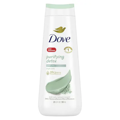 Dove Body Wash, Purifying Detox Green Clay - 20 oz