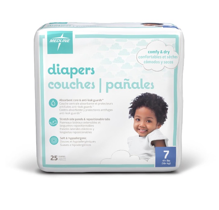 Wholesale Size 7 Disposable Diapers - 25/Pack