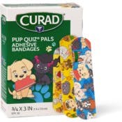 CURAD Kid's Bandages - PUP Quiz Pals, 3/4" x 3", 50 Pack