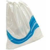 Plastic Drawstring Bags - White, 18" x 20"