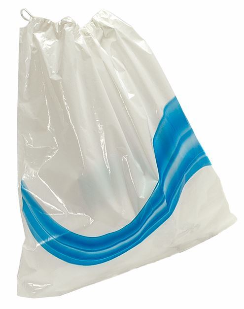 Plastic Drawstring Bags - White, 18 x 20