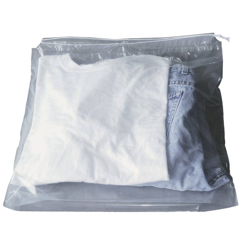 Plastic Drawstring Bags - Clear  18