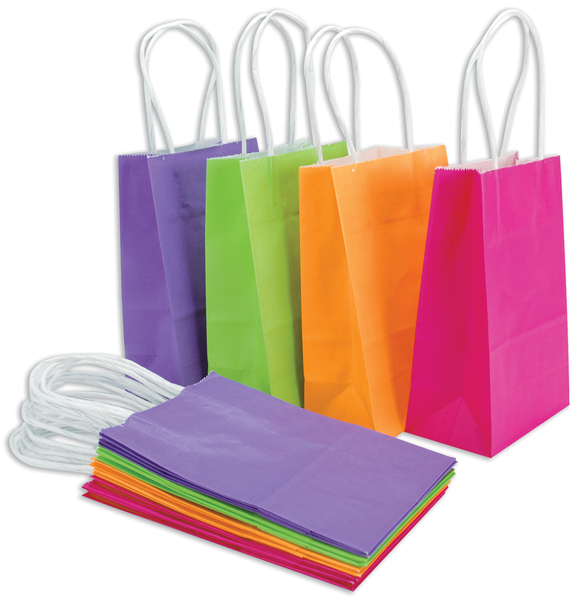 small colored gift bags