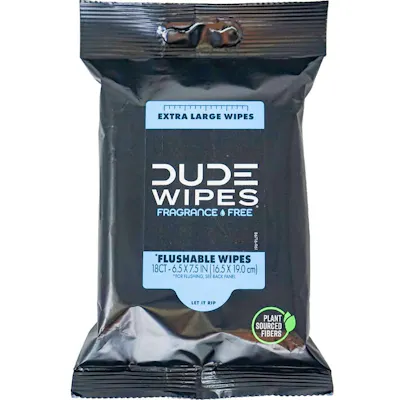 Dude Wipes, Fragrance-Free and Flushable - 18 Count