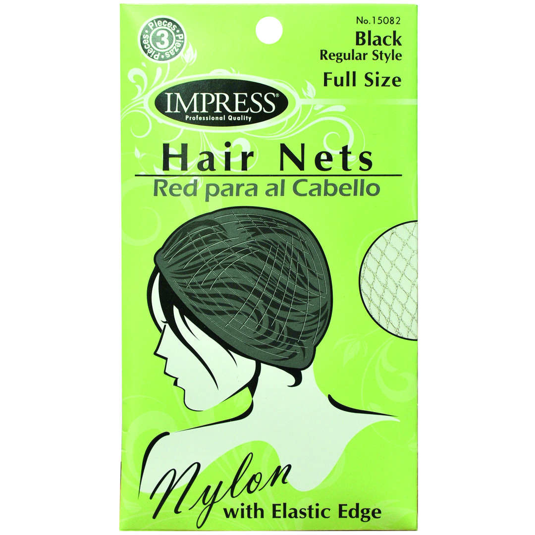 Wholesale Impress Hair Nets - Black, Nylon, 3 Pack