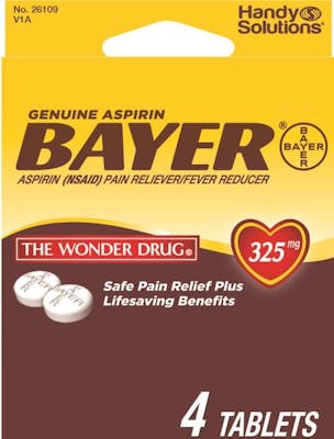 Travel Size Aspirin - 325mg, 4 Pack