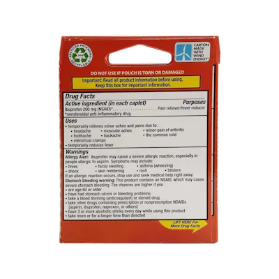 Wholesale Motrin Ibuprofen Caplets - 200 mg, 4 Pack - DollarDays