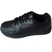 Boys Leather Sneakers - Size 3.5, Black