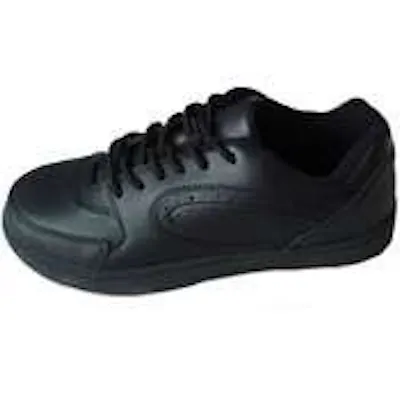 Boys Leather Sneakers - Size 3.5, Black