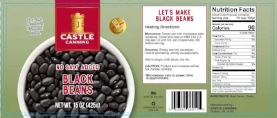 Canned Black Beans, No Salt Added - Full Pallet