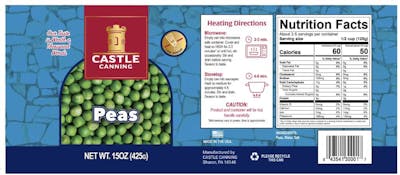 Canned Peas, Low Sodium - Full Pallet