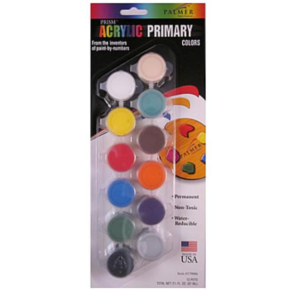 Wholesale Premium Acrylic Primary Paint 12 Pot Set DollarDays