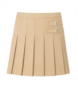 Girls' Pleated Skorts - Khaki, Size 14