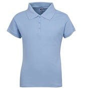 Juniors' Polo Uniform Shirts - Light Blue, Size Medium
