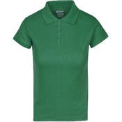 Juniors' Polo Uniform Shirts - Hunter Green, Size Large