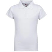 Juniors' Polo Uniform Shirts - White, Size XL