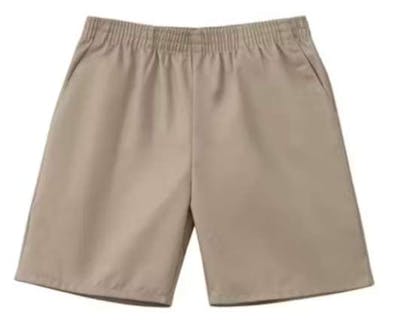 Unisex Pull-on Uniform Shorts - Size 7, Khaki
