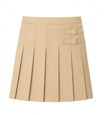 Girls' Pleated Skorts - Khaki, Size 4