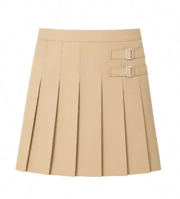 Girls' Pleated Skorts - Khaki, Size 12
