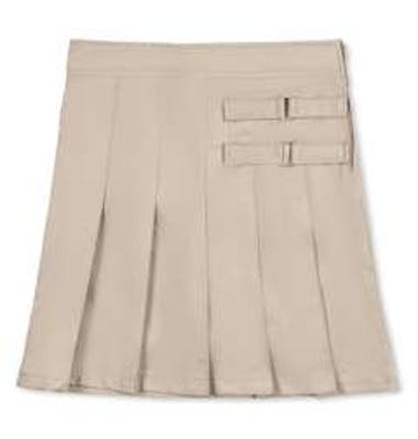 Girls' Pleated Skorts - Khaki, Size 6